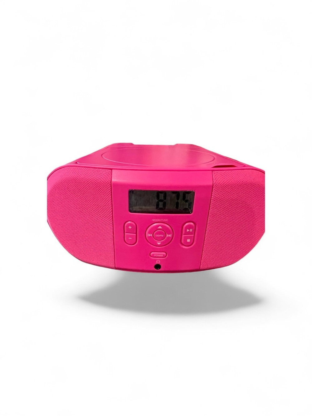 Portable Pink Boombox with CD Player and FM Radio